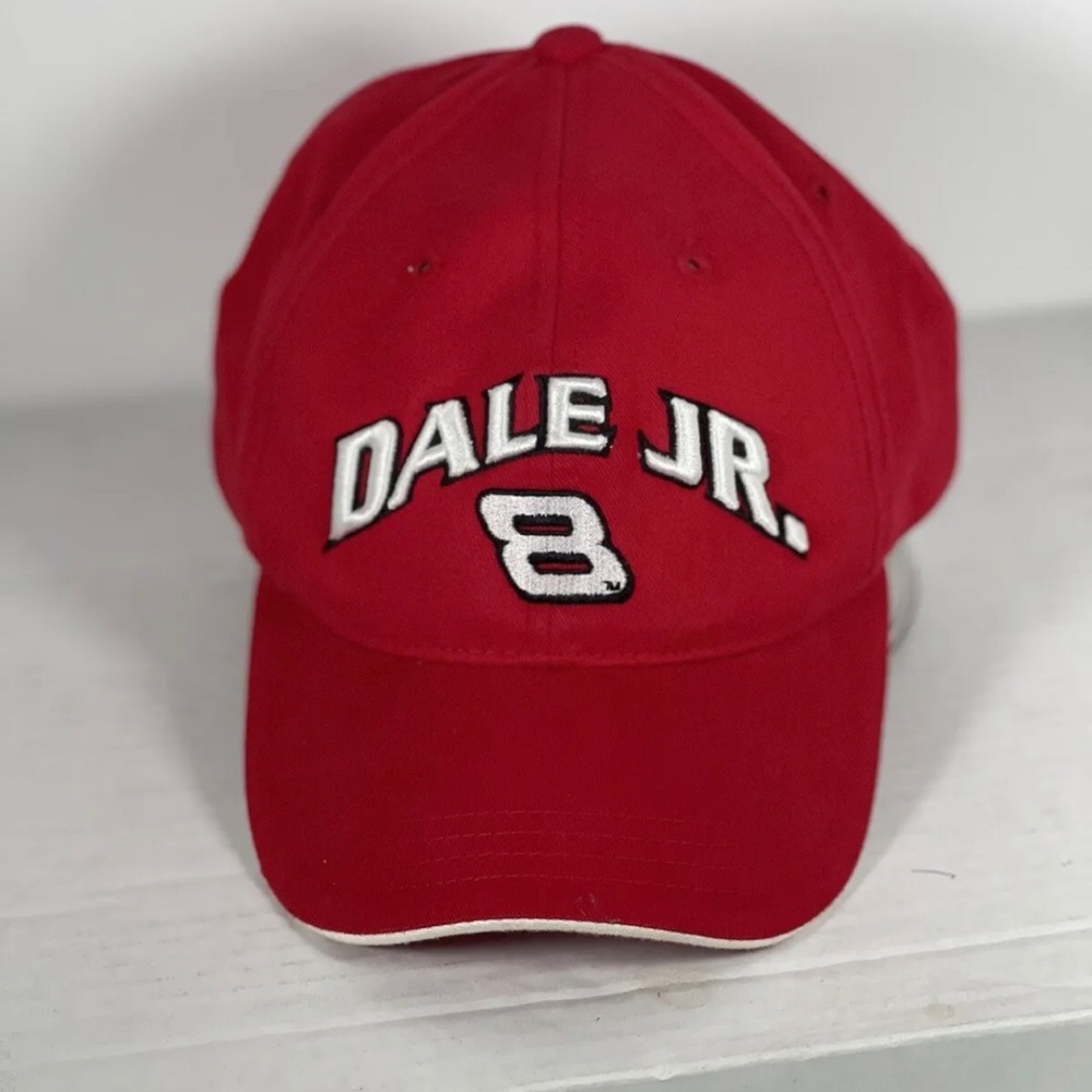 Dale Earnhardt Jr #8 Hat Red NASCAR Racing Adjustable Strap Hat Cap